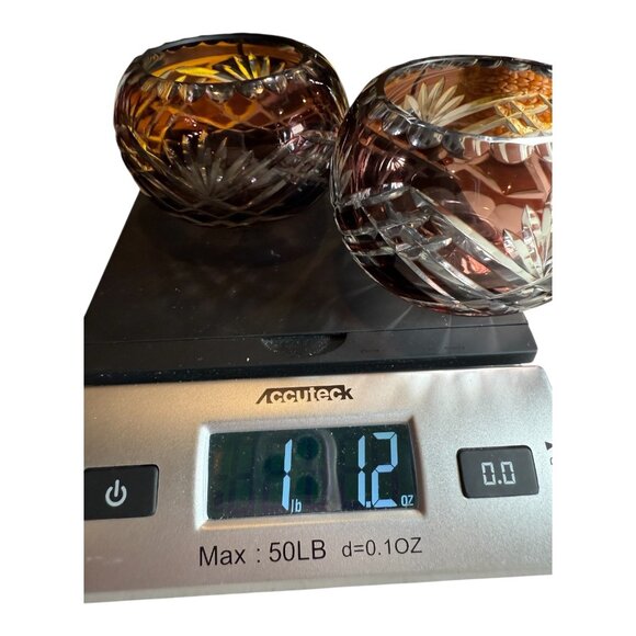 Vintage Bohemian Fifth Avenue cut Crystal Tea Light Candle votive home decor - Picture 6 of 6